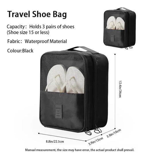 Roomy Polyester Fiber Shoe Bags - Large, Waterproof Rain-Proof Pack, Portable Zippered Luggage Organizers for Bag Organization Needs (For Women, Men)