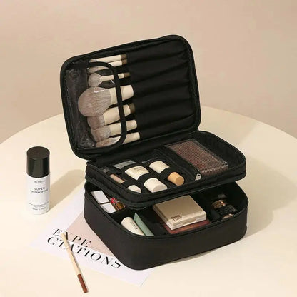 Waterproof Oxford Toiletry Bag with Divider, Y2K Portable Large Capacity Makeup Organizer for Women