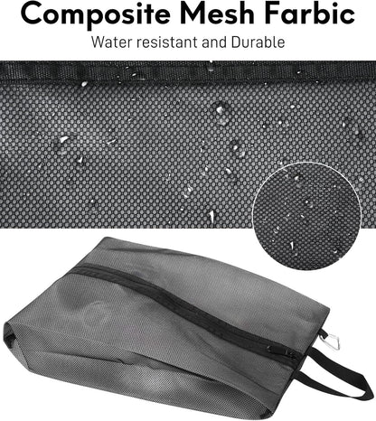 2 Pack Shoe Bags for Travel, Sneaker Bags, Waterproof Travel Shoe Bags with Zipper for Packing, Golf Shoe Dust Bags for Man and Women, Medium, Black