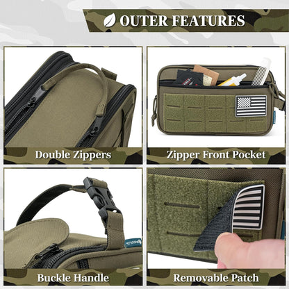 PAVILIA Tactical Toiletry Bag Men, Water Resistant Molle Military, Olive