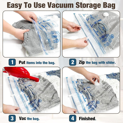 10 Jumbo Vacuum Storage Bags for Bedding, Vacuum Seal Bags for Clothing