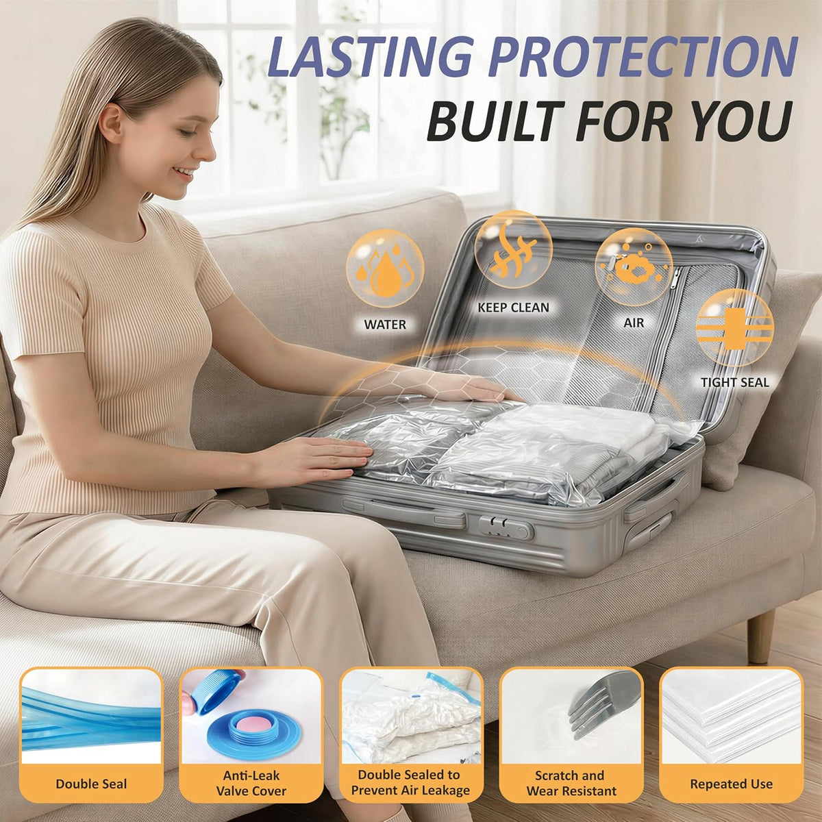 Vacuum Storage Bags with Hand Pump, Vacuum Seal Space Saver Bags,25 Combo