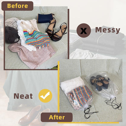 LazyMe Clear Large Shoe Bags for Travel, 12 x 18 Inch, 100 Pack