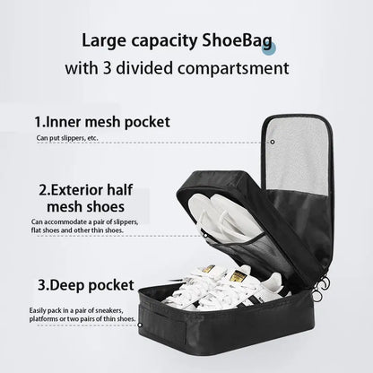 Roomy Polyester Fiber Shoe Bags - Large, Waterproof Rain-Proof Pack, Portable Zippered Luggage Organizers for Bag Organization Needs (For Women, Men)