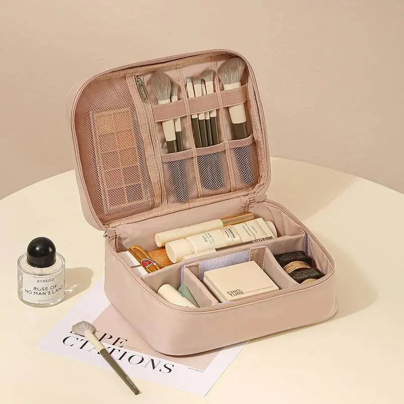 Waterproof Oxford Toiletry Bag with Divider, Y2K Portable Large Capacity Makeup Organizer for Women