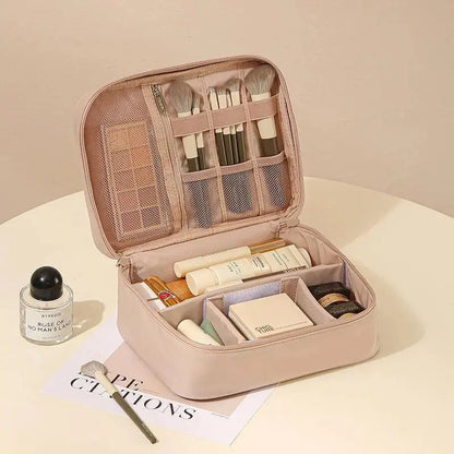 Waterproof Oxford Toiletry Bag with Divider, Y2K Portable Large Capacity Makeup Organizer for Women