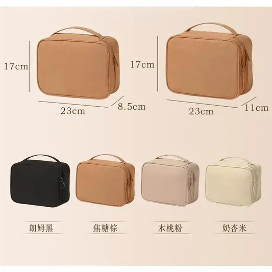 Waterproof Oxford Toiletry Bag with Divider, Y2K Portable Large Capacity Makeup Organizer for Women