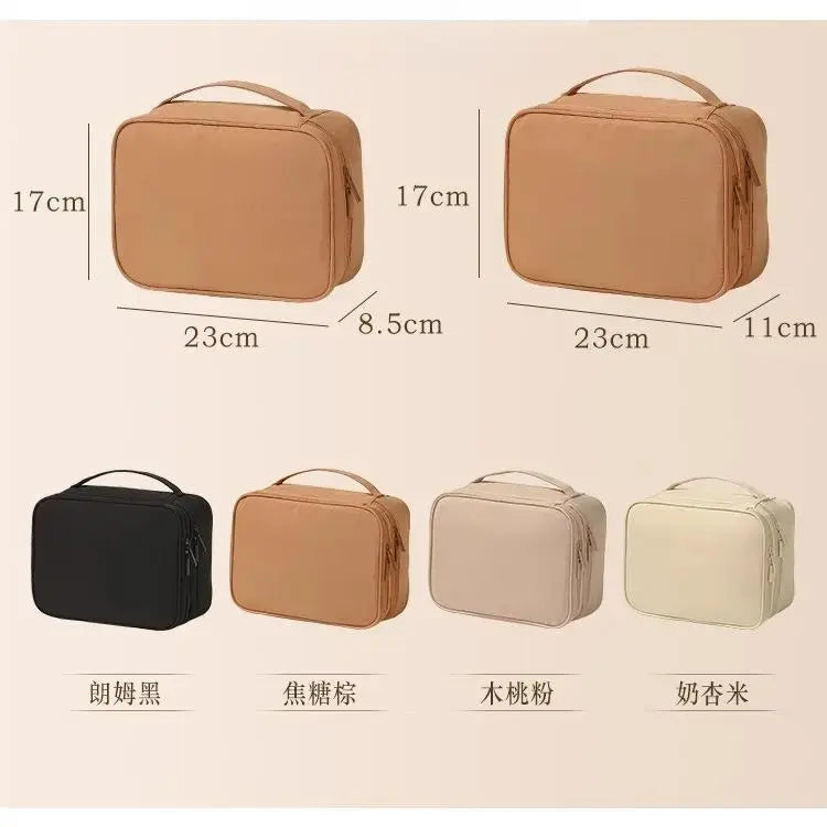 Waterproof Oxford Toiletry Bag with Divider, Y2K Portable Large Capacity Makeup Organizer for Women