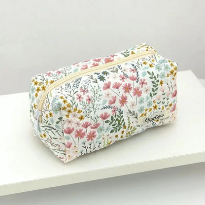 3‑Pack Floral‑Pattern Makeup Bag Set, Large‑Capacity Zipper Travel Cosmetic Pouches, Portable Makeup Organizer for Toiletries