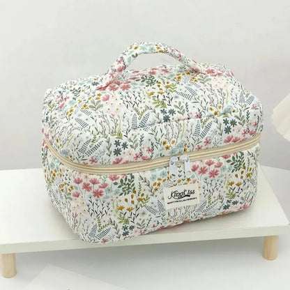 3‑Pack Floral‑Pattern Makeup Bag Set, Large‑Capacity Zipper Travel Cosmetic Pouches, Portable Makeup Organizer for Toiletries