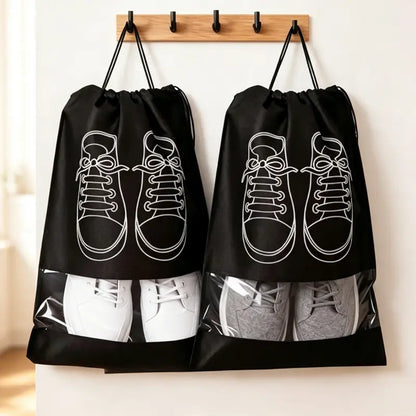 10PCS Travel Shoe Storage Bags - Drawstring Shoe Covers for Organizing and Protecting Footwear During Trips