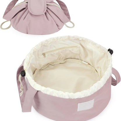 Narwey Barrel Drawstring Makeup Bag Large Cosmetic Bag Make up Bags Women and Girls Toiletry Organizer for Travel Toiletries Accessories Essentials,backpacks for school,cute backpacks for school,bookbag,school backpack,sohochic