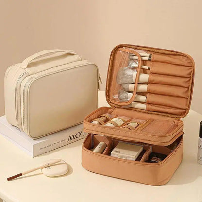Waterproof Oxford Toiletry Bag with Divider, Y2K Portable Large Capacity Makeup Organizer for Women