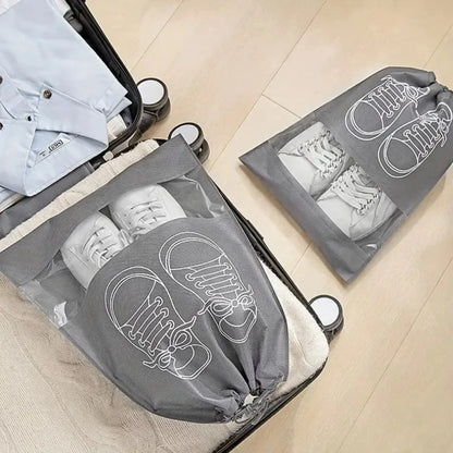 5 Pack Transparent Unisex Adults' Portable Sports Shoe Bags with Secure Zipper - Compact Shoe Storage Organizer, Easy Identification, Space-Saving for Travel, Commuting